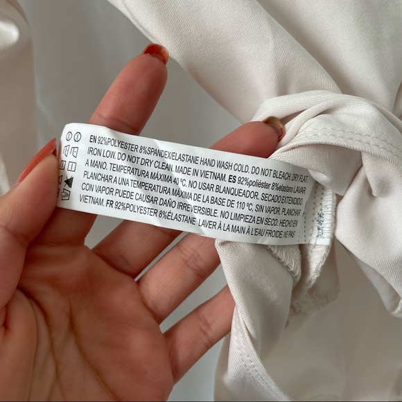 Cream Long Sleeve Wrap Bodysuit - Picture 6 of 8